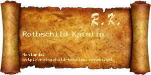 Rothschild Katalin névjegykártya